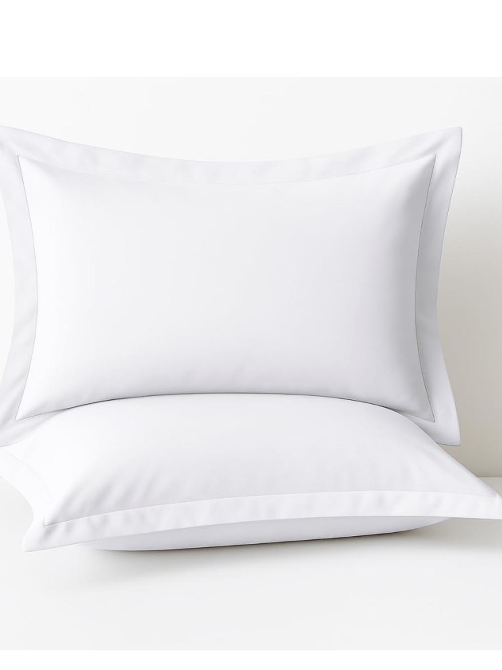 White Pillow Shams with 2” Flange - 100% Organic Cotton 20x26” (2-Count)